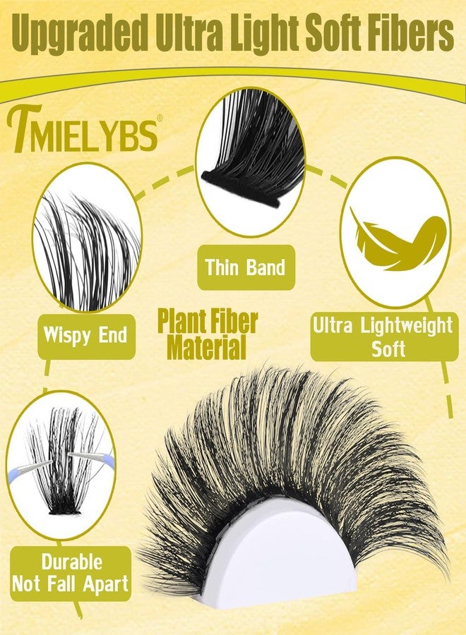 TMIELYBS Thick Lash Clusters Kit 14-20mm Volume Cluster Eyelash Extensions D Curly 200D Individual Lashes 200Pcs Wispy Eyelashes Clusters Kit with Bond&Seal, Tweezers, Waterproof Soft DIY at Home, by TMIELYBS - Image 2